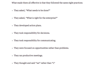 drucker's 8 practices